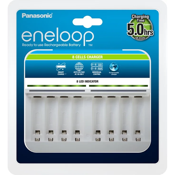 Panasonic eneloop, Intelligentes Premium-Ladegerät für 1-8 NI-MH Akkus AA-AAA