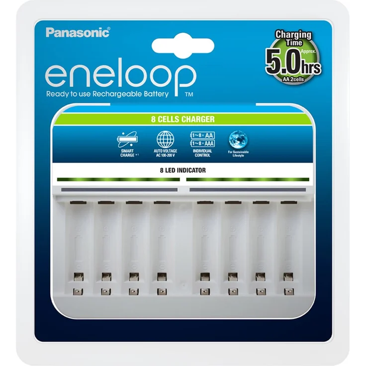 Panasonic eneloop, Intelligentes Premium-Ladegerät für 1-8 NI-MH Akkus AA-AAA