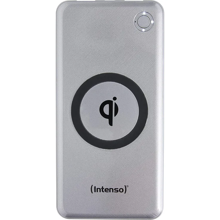 Intenso Powerbank WPD10000, externes Ladegerät mit Wireless Charging, Power Delivery und Quick Charge, 10000 mAh, geeignet für Qi-fähige Smartphones/Tablet PCs, silber