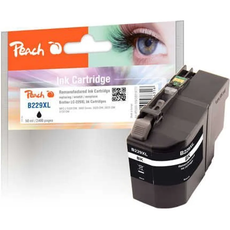 Peach Tintenpatrone schwarz XXL, kompatibel zu Brother LC-229XLBK