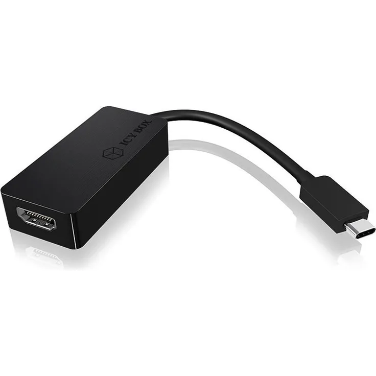 Icy Box IB-AC534-C Video-Adapter USB Type-C (Alternate Mode) auf HDMI, 4K-Auflösung (4096x2160-60Hz), Thunderbolt 3, schwarz