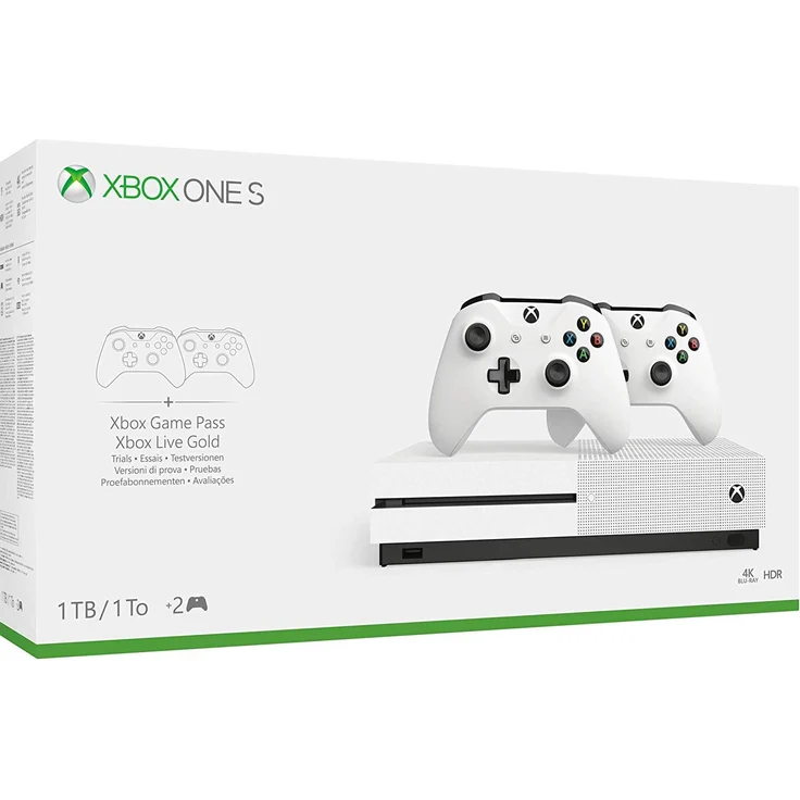 Microsoft Xbox One S Robot White 1TB Bundle inkl. 2. Controller weiß + 3 Monate Gamepass – Bild 1