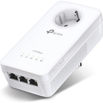 TP-Link TL-WPA8630P AV1300 Wifi AC1350 Gigabit Powerline Adapter (1350 Mbit-s Wifi und 1300 Mbit-s Steckdose Powerline, Wifi Clone, MU-MIMO, App Steuerung, 3 Gigabit Ports, Plug und Play) weiß