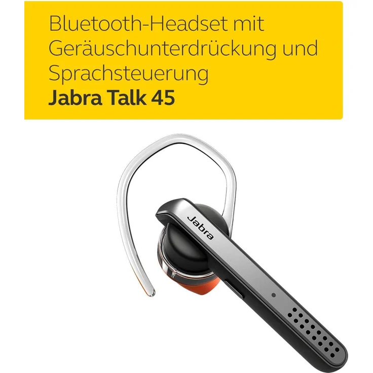 Jabra Talk 45 Mono In-Ear Headset, Kabellos Telefonieren, Podcasts und Musik hören oder das GPS abfragen, Bluetooth-Headset, silber – Bild 3