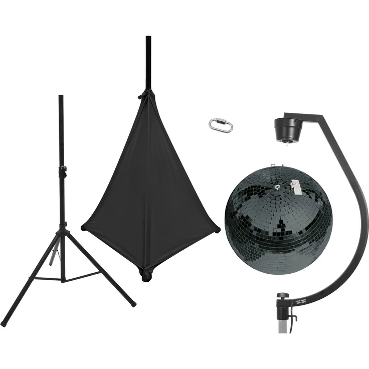 EUROLITE Set Spiegelkugel 50cm schwarz mit Stativ und Segel schwarz