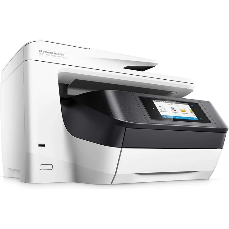 HP OfficeJet Pro 8730 (4-in-1) Multifunktionsdrucker - (Thermal Inkjet) Farbe, Druckgeschwindigkeit: 24 s/w, 20 Farbe, Auflösung: 2400 x 1200, USB, LAN, WLAN, Instant Ink (D9L20A#A80) – Bild 5