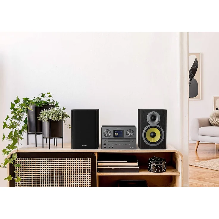 Philips TAM8905/10 Mini Stereoanlage mit Bluetooth und Internet Radio DAB+/UKW (USB, Spotify Connect, CD, MP3-CD, 100 W, Bassreflex-Lautsprechersystem, Digitale Sound Kontrolle) - 2020/2021 Modell – Bild 4