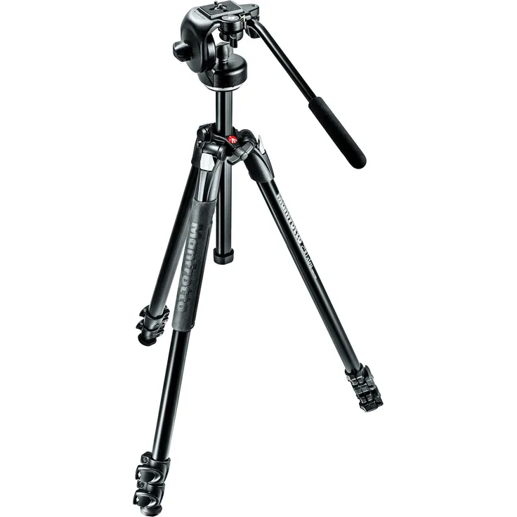 Manfrotto MK290XTA3-2W 290 Xtra Kit Alu-Stativ mit 3 Segmenten und 2-Wege-Neiger schwarz