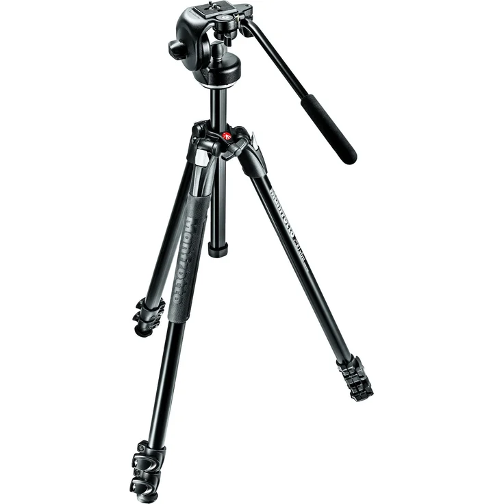 Manfrotto MK290XTA3-2W 290 Xtra Kit Alu-Stativ mit 3 Segmenten und 2-Wege-Neiger schwarz