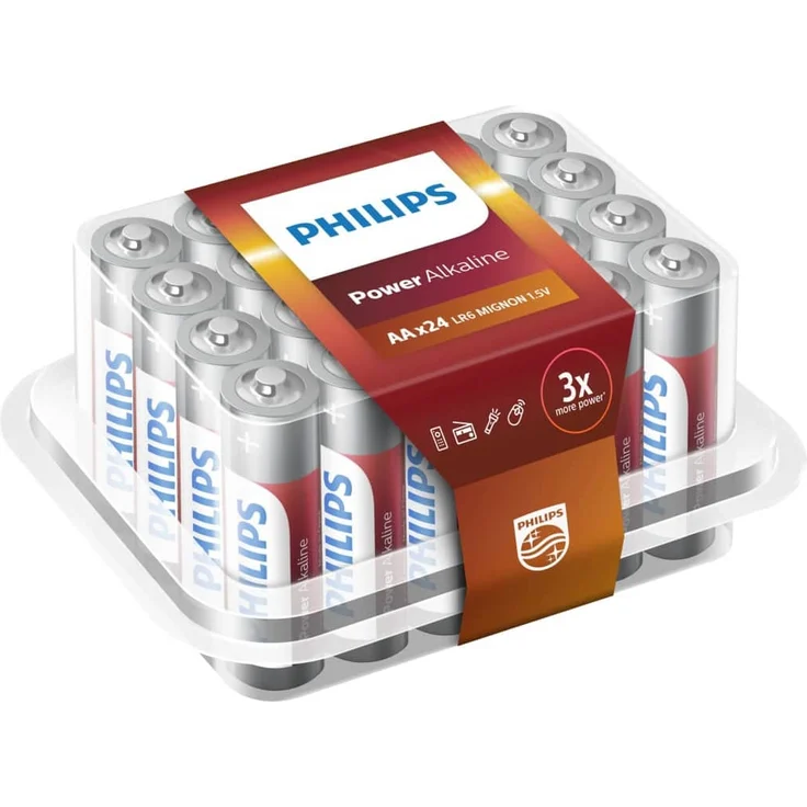 Philips LR6P24P - 10 Power Alkaline AA Batterijenbox 24 Stück - Preisvergleich – Bild 1