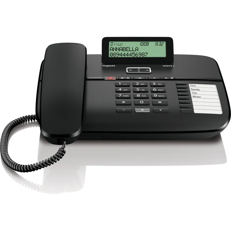 Gigaset DA810A - schnurgebundenes Telefon mit Anrufbeantworter - Haustelefon mit flexibler Freisprechfunktion und Direktruf, schwarz – Bild 3