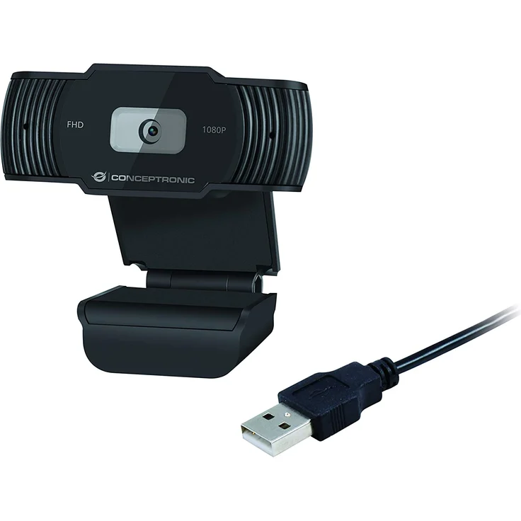 Conceptronic AMDIS04B - Web-Kamera - Farbe - 1920 x 1080 - 1080p - feste Brennweite - Audio - USB2.0 - Gleichstrom 5 V (AMDIS04B) – Bild 3