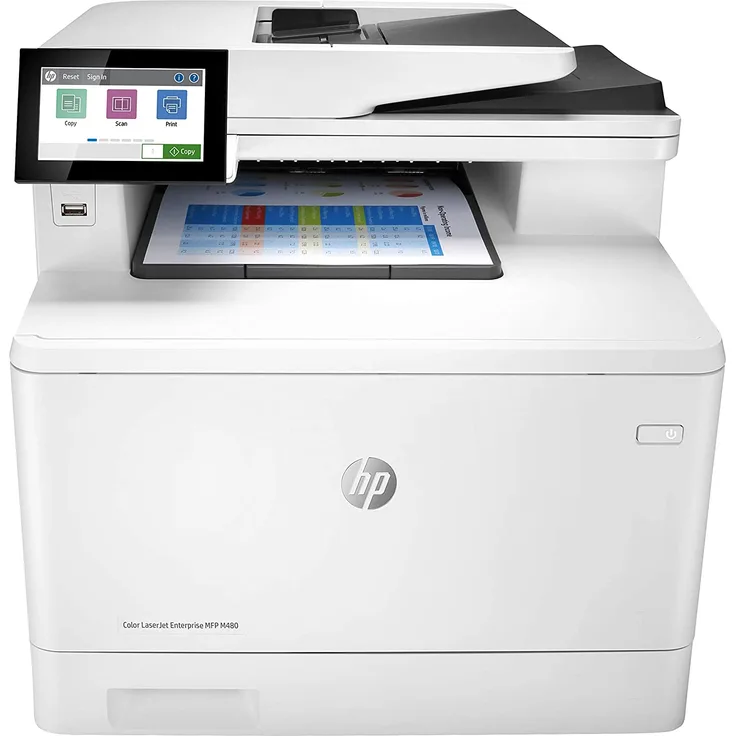 HP Color LaserJet Enterprise MFP M480f (4-in-1) Multifunktionsdrucker - (Laser) Farbe, Druckgeschwindigkeit: 27 s/w, 27 Farbe, Auflösung: 600 x 600, USB, LAN, AirPrint, Mobile Print (3QA55A)