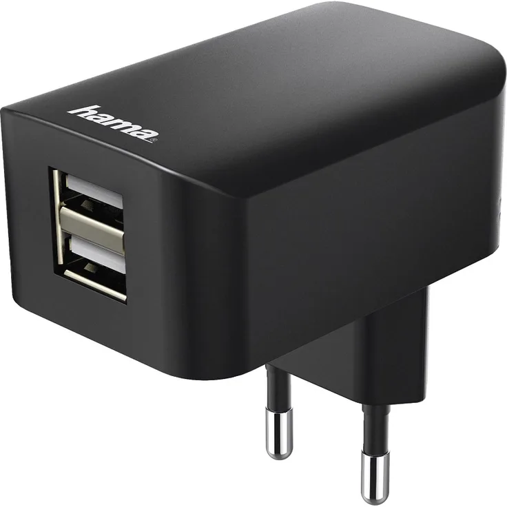 Hama 00181512 Ladegerät für Mobilgeräte Innenraum Schwarz - Ladegeräte für Mobilgeräte (Innenraum, USB, 5 V, Schwarz)