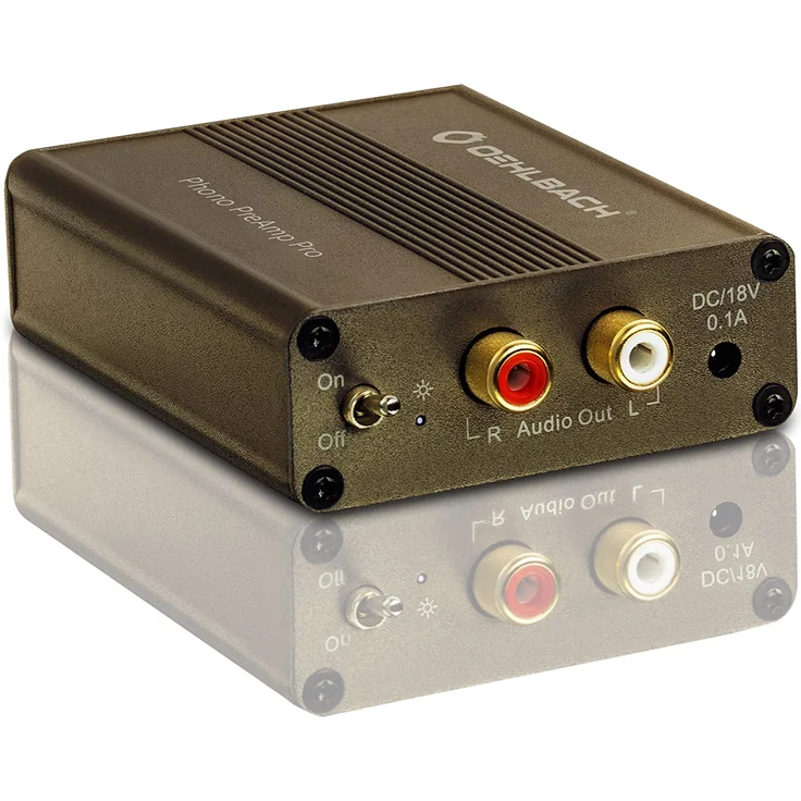 Oehlbach Phono PreAmp Pro - Phono-Vorverstärker für Plattenspieler mit MM- oder MC-Tonabnehmer, kompakt & leistungsstark - metallic braun – Bild 4