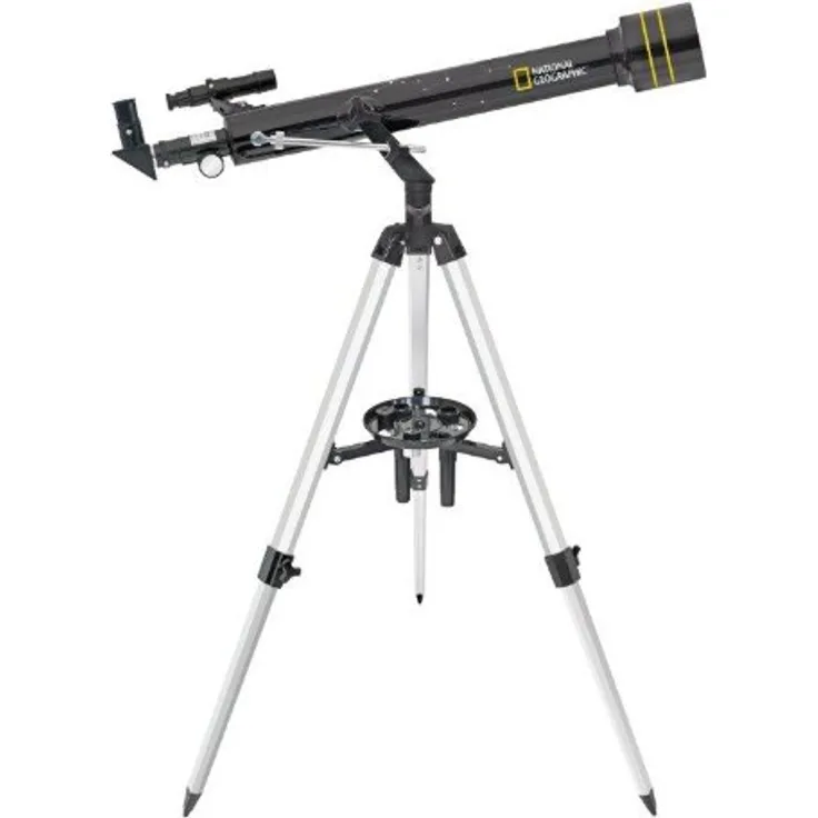 National Geographic Teleskop 60-700 AZ Refraktor mit azimutalem Aluminium Stativ zum Einstieg in die Astronmie inklusive umfangreichem Zubehör