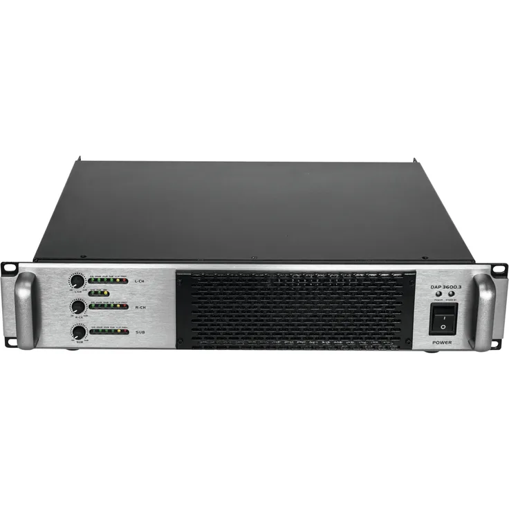 OMNITRONIC A-3603 Class-D 2.1 Endstufe | 3-Kanal-PA-Verstärker mit Frequenzweiche - 4 Ohm: 1 x 2000 W, 2 x 800 W