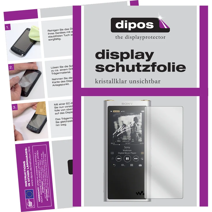 Sony NW-ZX300 (MP3-Player) Schutzfolie - 2x dipos Displayschutzfolie Folie klar – Bild 1