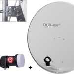 DUR-line MDA 80 Satellitenschüssel hellgrau + Single LNB