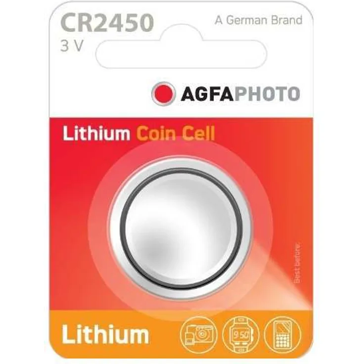 AgfaPhoto Lithium Knopfzellen Batterie CR 2450