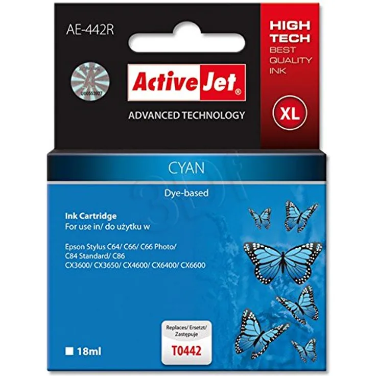ActiveJet EXPACJAEP0125 Tinte AE-442R Refill für Epson T0442, cyan