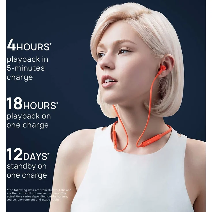 Huawei FreeLace CM70-C mit HiPair In-Ear Kopfhörer, mit Bluetooth, Mikrofon, orange – Bild 4