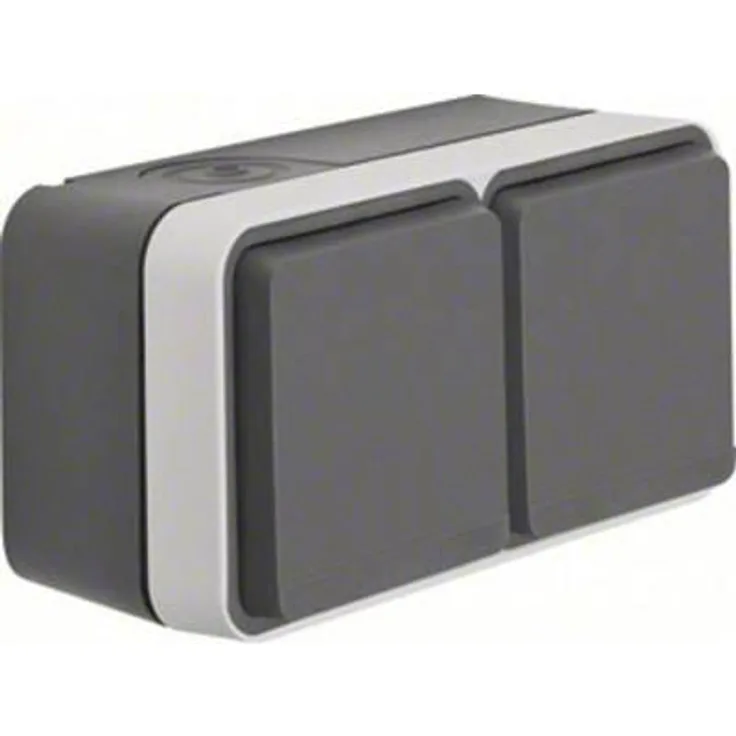 BERKER Berk AP-Steckdose SCHUKO 47843515 2fach waagere