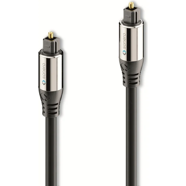 sonero Premium optisches Toslink Kabel, 1,00m, vergoldete Kontakte, schwarz – Bild 1