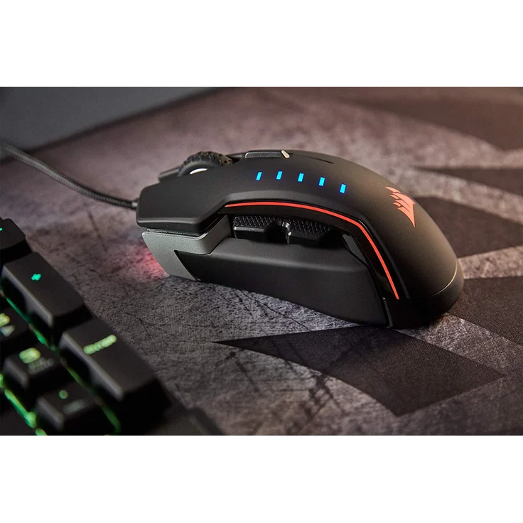 Corsair GLAIVE RGB Optisch Gaming Maus (RGB-LED-Hintergrundbeleuchtung, 16000 DPI) aluminium – Bild 5