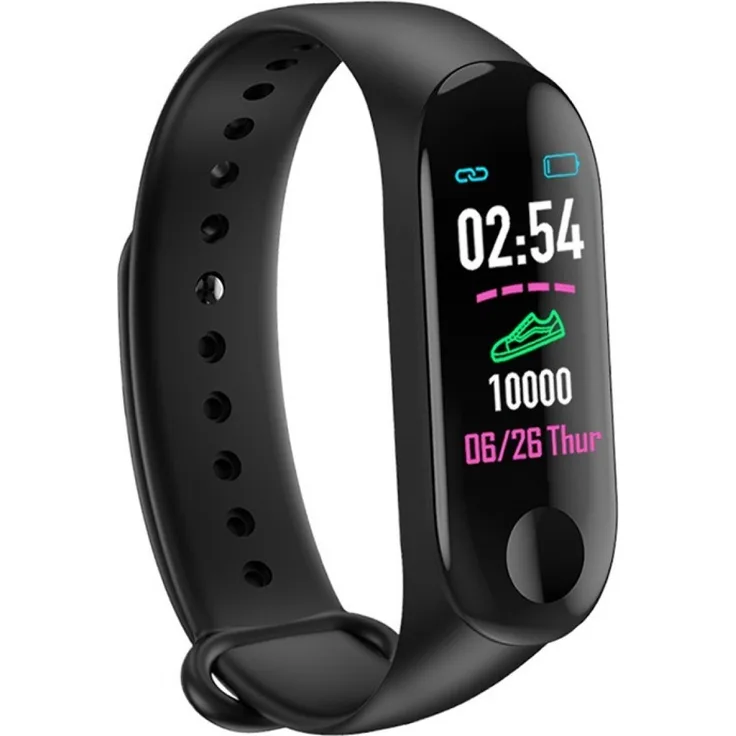 Wisam M3 Fitness-Tracker Schrittzähler Kalorienzähler Armband Schwarz