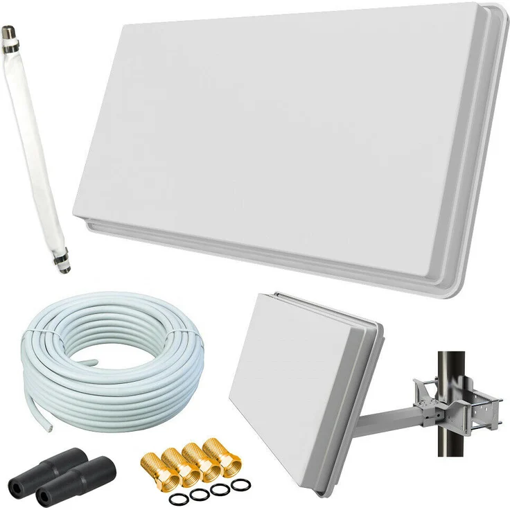 Selfsat Flachantenne Digital Sat Anlage (Kabel, Fensterhalterung, HD, 4K) – Bild 1