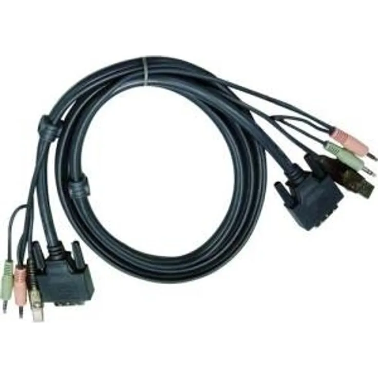 Aten 2L-7D03U Verbindungskabel (DVI, USB, 2x Audio Stecker) 3m