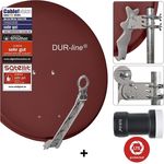 DUR-line Select 75/80cm Komplettanlage ziegelrot + Single LNB