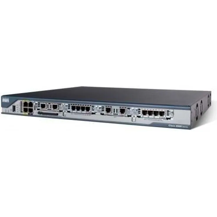 Cisco 2801 - Kabelrouter (Schnelles Ethernet, 10-100Base-T(X), 10,100 Mbit-s, 128-bit AES,192-bit AES,256-bit AES,3DES,des, Cisco IOS, Schwarz, Blau, Edelstahl)