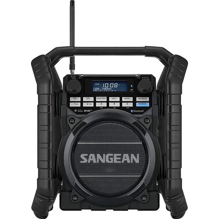 Sangean Utility-40 DBT DAB+ Baustellenradio AUX, Bluetooth, DAB+, UKW, USB Akku-Ladefunktion, wiederaufladbar, wasserdicht, stoßfest Schwarz (A500422)