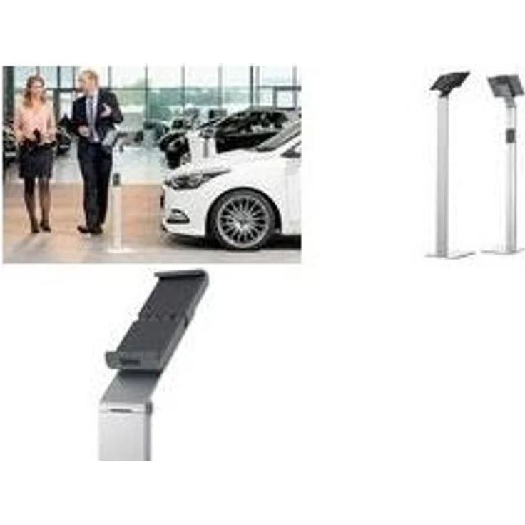 Durable 893223 Tablet Bodenständer (für Tablets 7-13 Zoll, 360° drehbar mit Diebstahlsicherung) silber-anthrazit – Bild 1