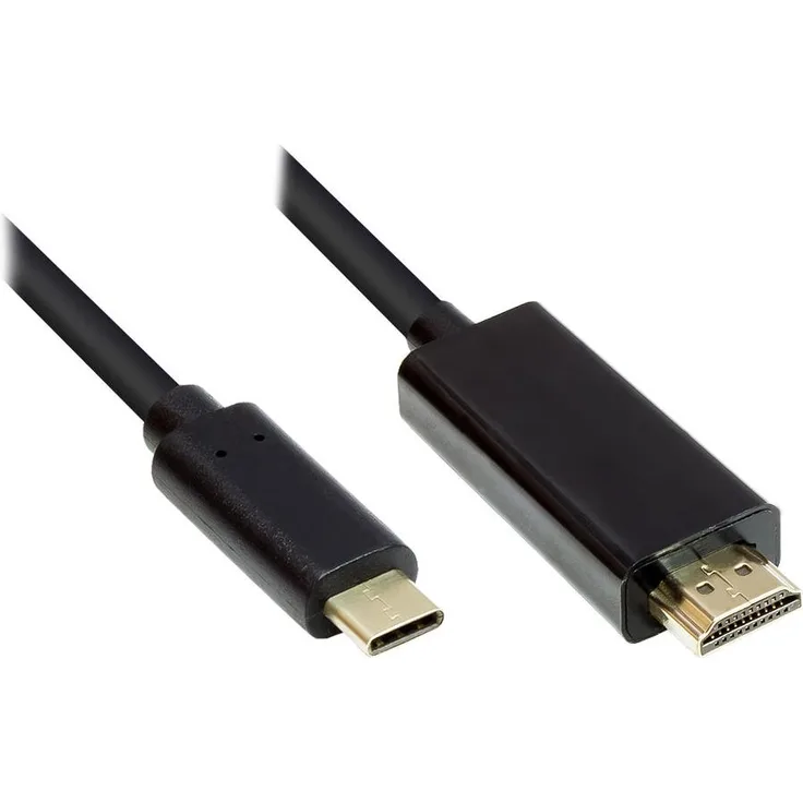 Good Connections Adapterkabel - USB-C Stecker an HDMI 2.0 Stecker - 4K - UHD 60Hz - KUPFERLEITER - 2 m - schwarz