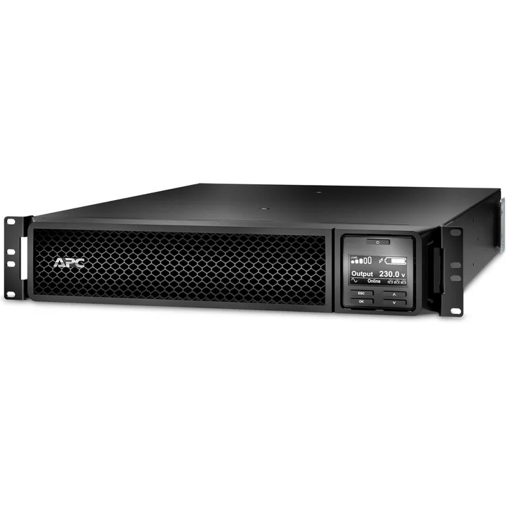 APC Smart-UPS SRT - SRT2200RMXLI-NC - Unterbrechungsfreie Stromversorgung (USV) 2200VA - RM, Netzwerkkarte, (8) IEC C13, (2) IEC C19, Multifunktionelle LCD-Status- und Steuerkonsole