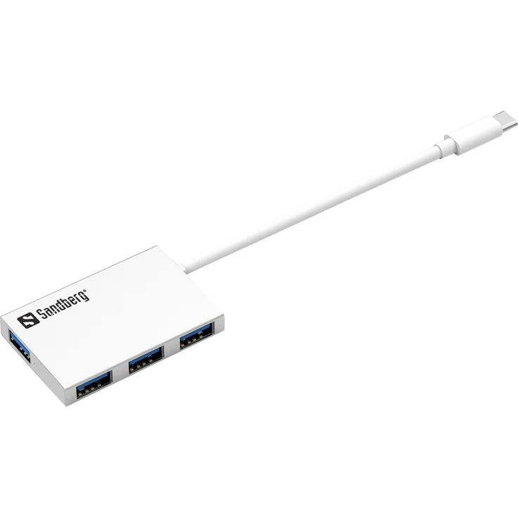 Sandberg 136-20 USB-C auf 4 xUSB 3.0 Pocket Hub Silber – Bild 1