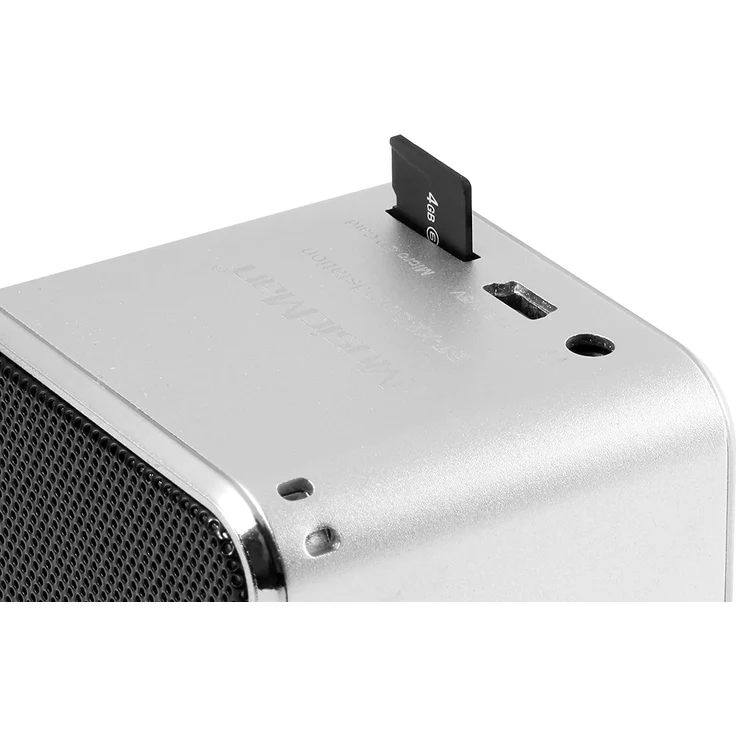 Technaxx MusicMan mini Wireless Soundstation BT-X2 Bluetooth-Lautsprecher mit Kartenleser, silber – Bild 4