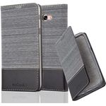 cadorabo Hülle für Samsung Galaxy A7 2017 in GRAU SCHWARZ Handyhülle mit Magnetverschluss, Standfunktion und Kartenfach Case Cover Schutzhülle Etui Tasche Book Klapp Style
