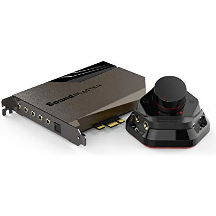 Sound Blaster AE-7 - Hochauflösende PCIe DAC- und Verstärker-Soundkarte mit diskretem Xamp-Kopfhörer-Doppelverstärker und Audio Control Modul (grau-schwarz)