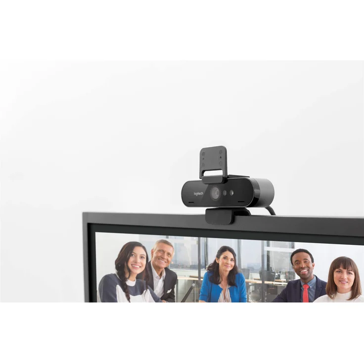 Logitech Brio ULTRA-HD PRO Webcam, 4K UHD, 5-fach Zoom, Hohe Bildfrequenz, HDR und RightLight 3, USB-Anschluss, Gesichtserkennung mit Windows Hello, Für Skype, Zoom, Cisco., PC/Mac - Schwarz (960-001106) – Bild 3