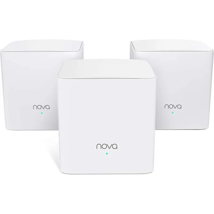 Tenda Nova MW5s (3er Pack) echtes Dual-Band Mesh WLAN (bis zu 300m², AC1200, Alexa, Gigabit LAN-- WAN, QoS, für Häuser, Büros, Wohnungen) Ersetzt Router, Powerline & Repeater – Bild 1
