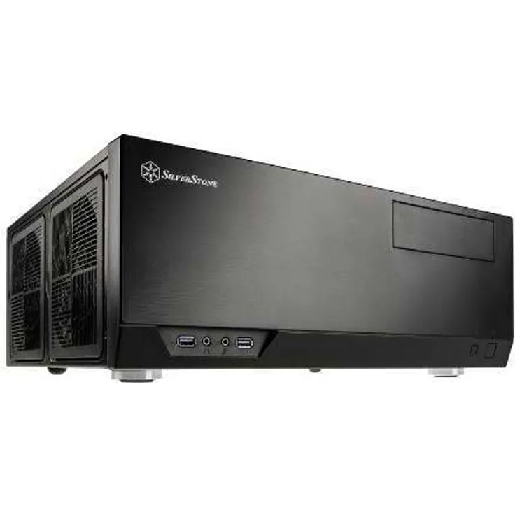 SilverStone SST-GD09B - Grandia HTPC ATX Desktop Gehäuse mit hochleistungsfähigem und geräuscharmen Kühlsystem, schwarz