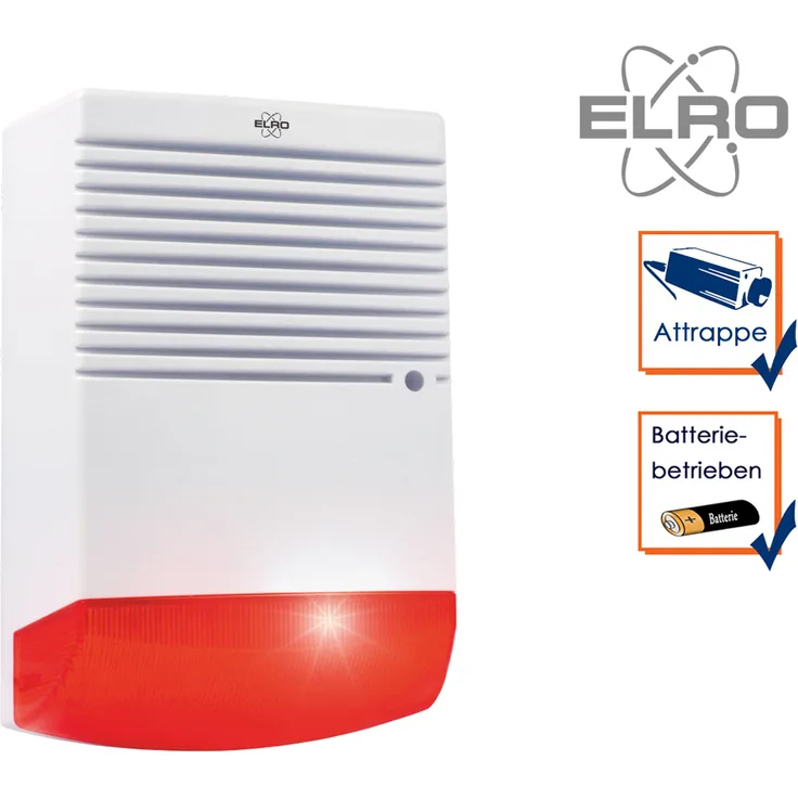 ELRO ADS1F Dummy Alarmsirene-Attrappe-mit blinkendem LED-Licht