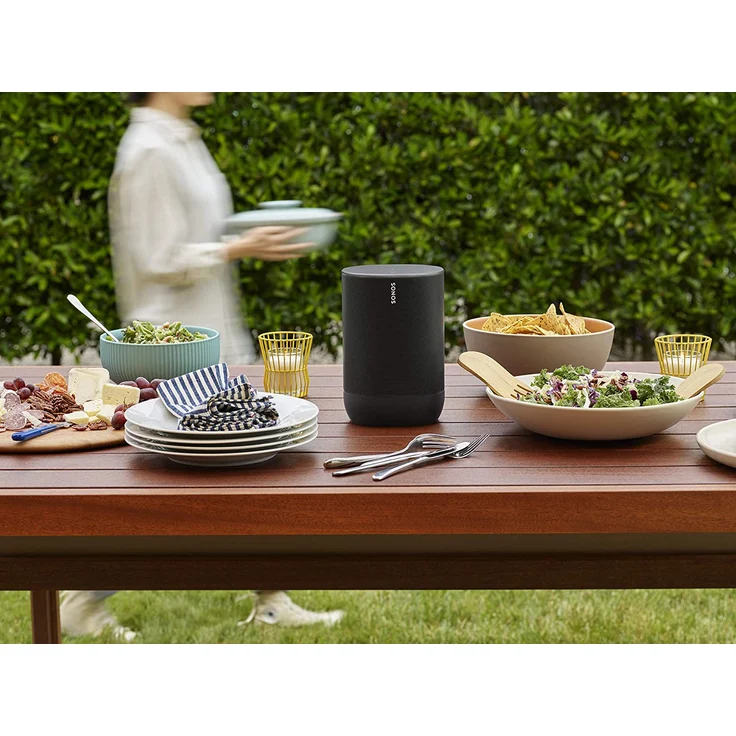 Sonos Move Multiroom-Lautsprecher mit Alexa, Google Assistant, wetterfest, stoßfest, geeignet für Indoor, Outdoor, schwarz – Bild 9