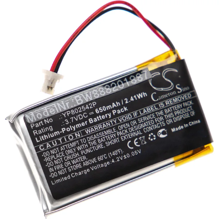 VHBW Akku kompatibel mit Sena SMH-10S, SMH-20S wireless Headset Kopfhörer (650mAh, 3,7V, Li-Polymer)