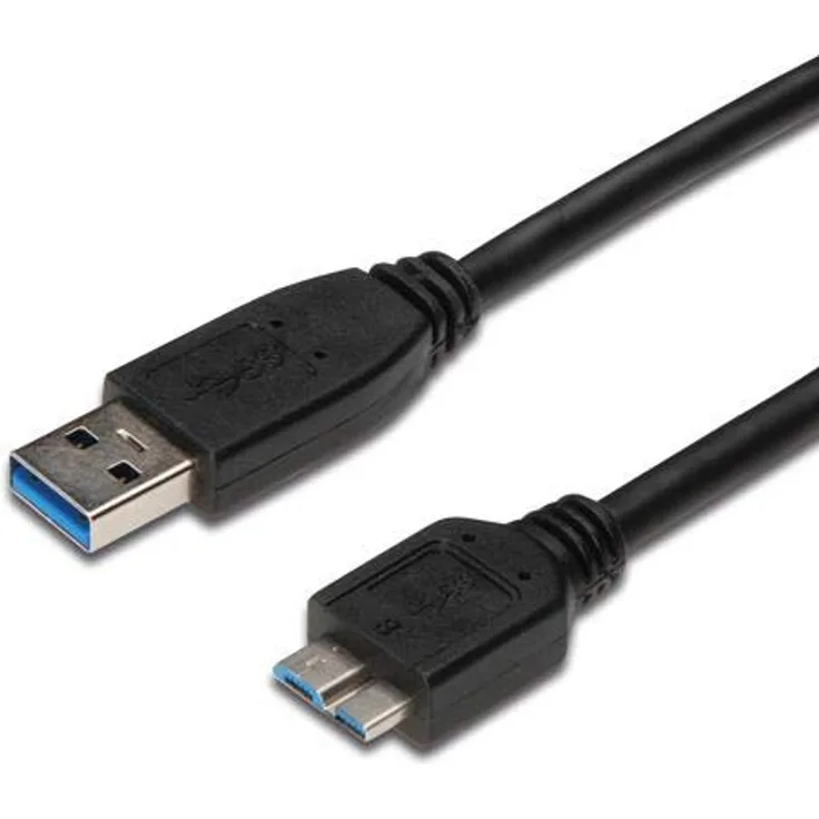 PremiumCord USB 3.0 auf Micro USB Typ B Verbindungskabel 1m, Datenkabel SuperSpeed bis zu 5Gbit-s, USB 3.0 Typ A Stecker auf Micro USB Typ B Stecker, Farbe schwarz, Länge 1m