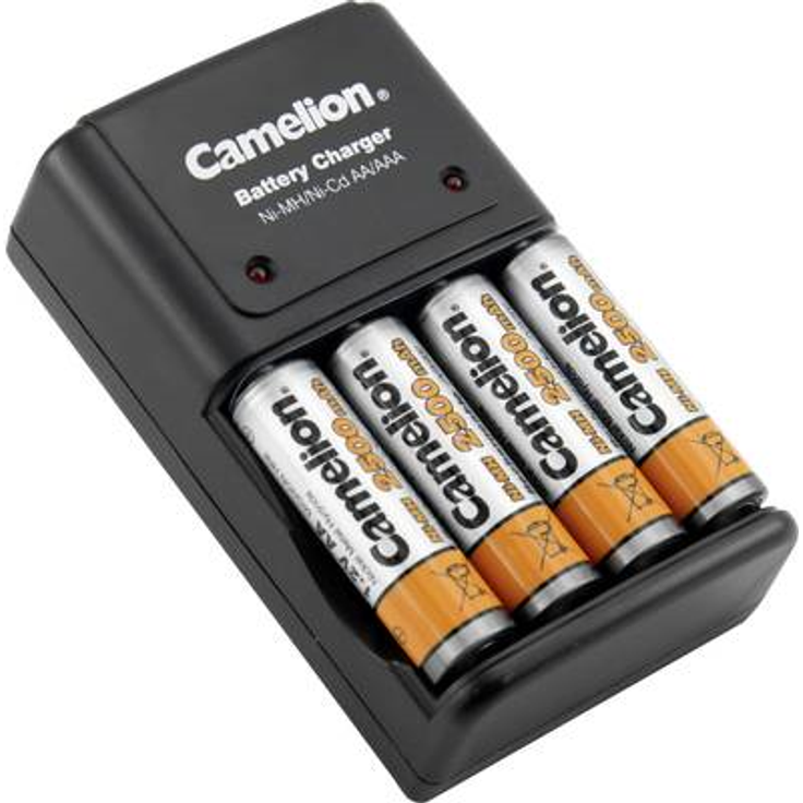 Camelion Rundzellen-Ladegerät NiCd, NiMH inkl. Akkus Plug-In BC-1010B Micro (AAA), Mignon (AA) (20101010)